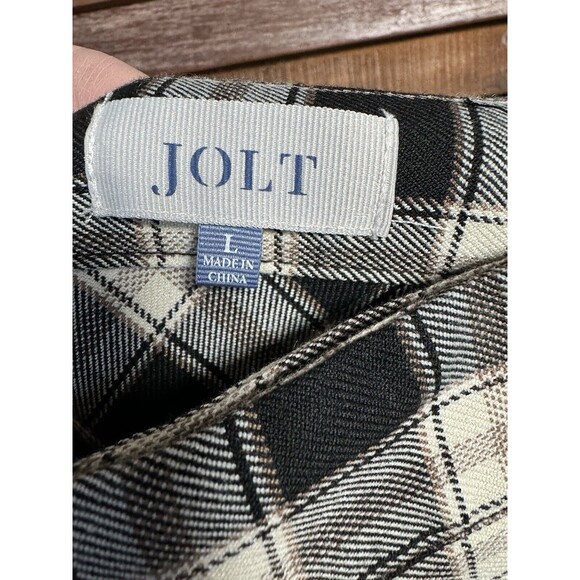 Jolt Plaid Wrap Button Pleated‎ Skirt Women’s Size Large NWT - Picture 9 of 16